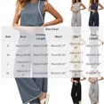 thumbnail image 3 of Women's Summer Fashion Sleeveless Tank Top Casual Long Pants Two Piece Loungewear Outfit Set Navy XL(XL), 3 of 5