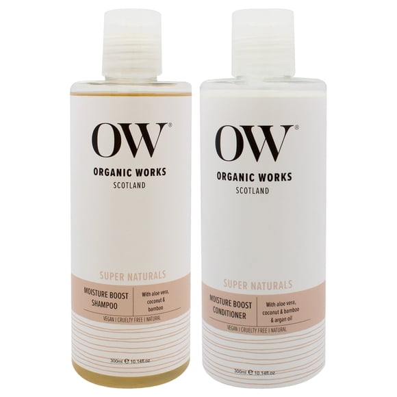 Super Naturals Moisture Boost Kit by Organic Works for Unisex - 2 Pc Kit 10.1oz Shampoo, 10.1oz Conditioner