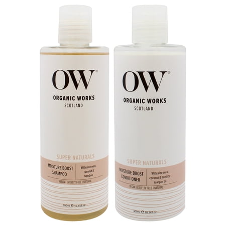 Organic Works Super Naturals Moisture Boost Kit , 2 Pc Kit 10.1oz Shampoo, 10.1oz Conditioner