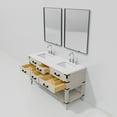 thumbnail image 6 of Norwalk 60 in W White Oak Double Vanity, White Quartz Top, Faucet Set, and 28 in Mirrors, 6 of 9