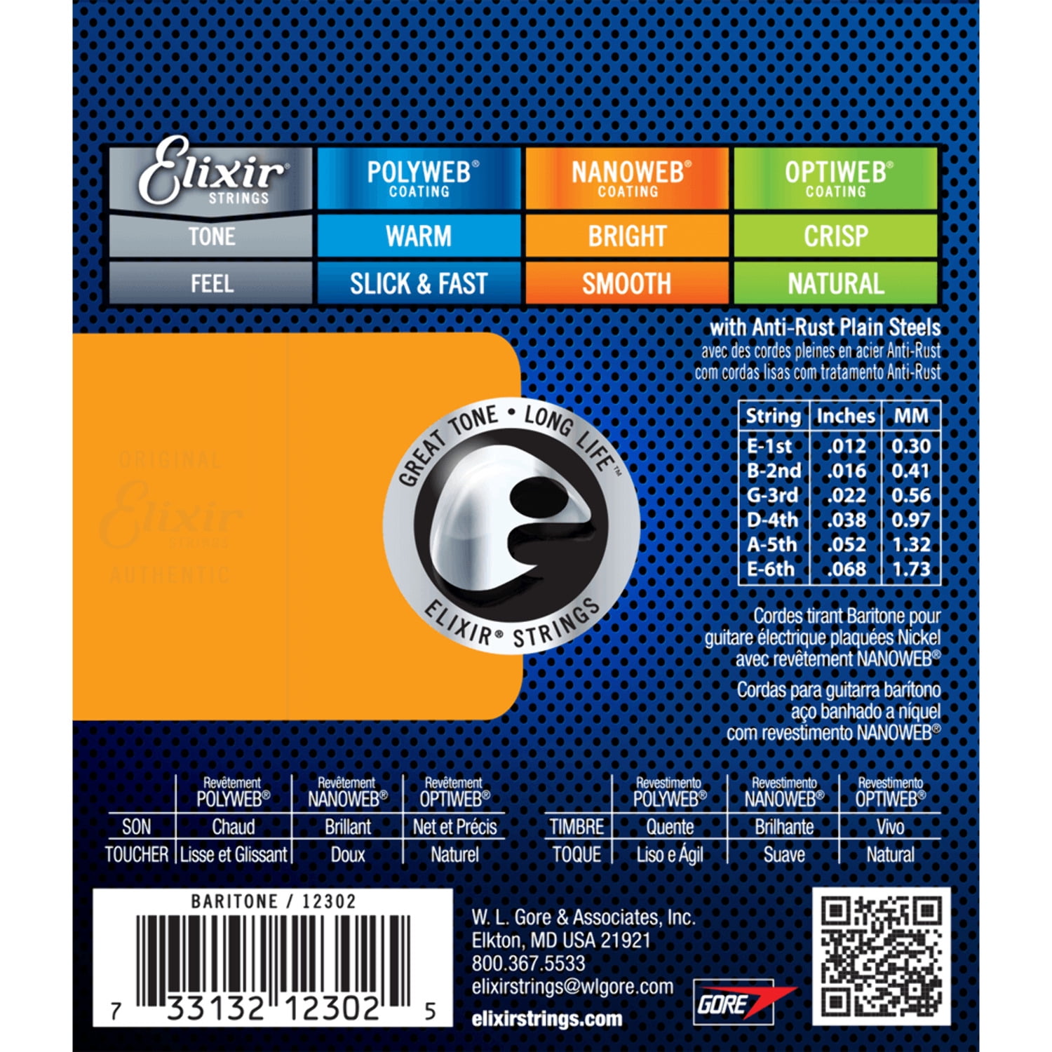 Elixir 12302-U Electric String Set, Nickel Plated Steel with Nanoweb Coating