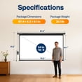 thumbnail image 6 of SPECSTAR Motorized Projector Screen with Remote, 16:9 84 Inch Auto Electric Projection Screen, HD 4K Movie Screen for Home Theater, Cinema, Office (73 x 41 Black), 6 of 9