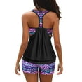 thumbnail image 3 of Trajes de baño Tankini Prolriy para mujer, dos trajes de baño tankini con espalda en T y pantalones cortos tipo blusón, trajes de baño deportivos para mujer, trajes de baño morados XXXL, 3 of 8
