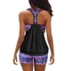 thumbnail image 3 of Trajes de baño Tankini Prolriy para mujer, dos trajes de baño tankini con espalda en T y pantalones cortos tipo blusón, trajes de baño deportivos para mujer, trajes de baño morados XXXL, 3 of 8
