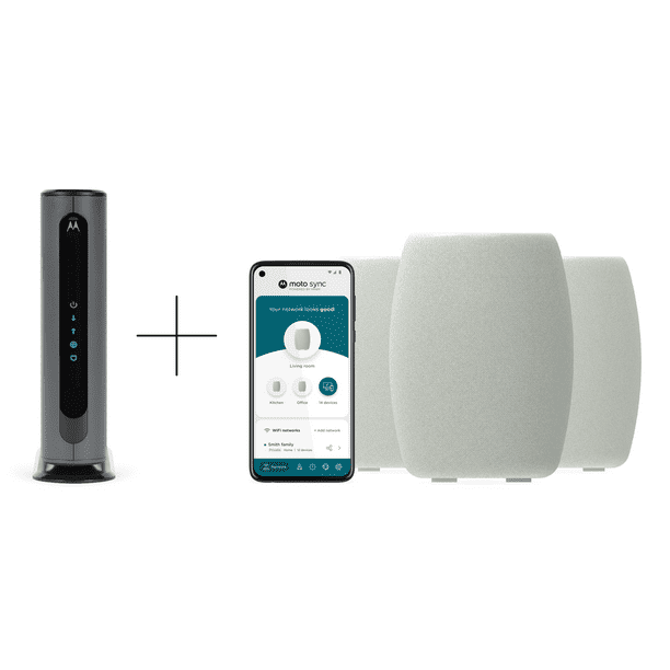 Motorola Q14 WiFi 6e Mesh (3 Pack) + MB8611 Cable Modem Approved for