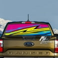 thumbnail image 3 of Rear Window Decal for Trucks – Neon Pink Electric Wave 65 x 20 Inches, Weatherproof Perforated Vinyl See-Through Graphic, Fits Most Pickup Trucks & SUVs, 3 of 7