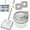 1 Square Mop, variant on Spin Mop and Bucket with Wringer Set for Home, Dual Chambers Dirty and Clean Water Self Separation for Hardwood Floor Wall Window Cleaner (1 Square Mop and 1 Round Mop with 4 Microfiber Pads)