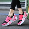 thumbnail image 5 of LASUDRAA Womens Slip On Walking Shoes Breathable Mesh Air Cushion Platform Sneakers with Hook and Loop Strap Non Slip Comfortable Casual Footwear, 5 of 7