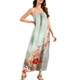 thumbnail image 4 of Neewe Robe d'Été Grande Taille pour Femmes Maxi à Bretelles Spaghetti Dos Nu Ample Décontractée à Imprimé Col Rond Ourlet Fluide Longue Robe Soleil Quotidien, 4 of 8