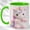 Green, variant on Cute Unicorn Coffee Mug, Plush Unicorn Mug for Girls and Women, Kawaii Rainbow Mane with Heart Design, Fantasy Gift for Her, Ceramic 11 Oz Cup