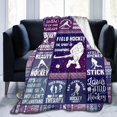 thumbnail image 2 of Hockey Blanket for Boys Girls, Cool Hockey Sports Themed Design Printed Purple Throw Blankets for Kids Lap, Chair Sofa, Warm Soft Cozy Blanket, 40"x 50", 2 of 6