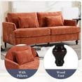 thumbnail image 3 of MOONMISS chenille Fabric Loveseat sofa, 2-Seat Upholstered for Living Room,Brown wood feet Dark Orange, 3 of 5