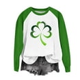 thumbnail image 2 of YueHuiYing Women St. Patrick's Day Sweatshirts Shamrock Clover Print Long Sleeve Shirts Casual Gift Pullover Tops, 2 of 5