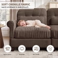 thumbnail image 5 of Hvoonc 98" Modular Sectional Sofa for Living Room, L Shaped Couch with Ottoman Chaise, Chenille Upholstery, Brown, 5 of 9