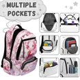 thumbnail image 7 of FKELYI Pink Cherry Flower Strawberry Print 17 Inch Schoolbag for Kids Backpack School Bookbag Lightweight Travel Rucksack Casual Daypack with Multi-Pockets for Girls, 7 of 7