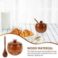 thumbnail image 5 of Sugar Bowl with Lid and Spoon Food Containers Lids Wood Carving Spice Jar Solid, 5 of 6