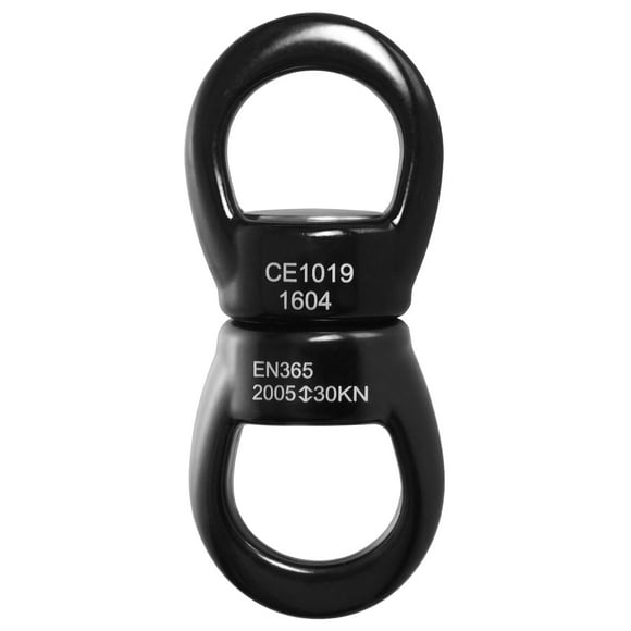 Lixada 360° Rotating 30KN Climbing Swivel with Wide Eye Design, Ideal for Rock Climbing, Tire Swings, Hammocks, and More - Black/Gold (Aluminum Alloy)