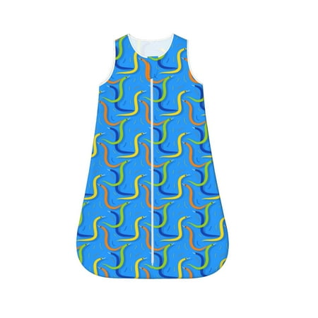 

Fotbe Colorful Snake Pattern Sleep Sack - Baby Wearable Blanket with Zipper Extra Soft Cotton Sleeveless Sleeping Bag for Infants-X-Large