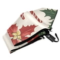 thumbnail image 6 of FORMRS Travel Umbrella Folding Auto Open Close Windproof Rain UV Protection, Red Christmas Poinsettia, 6 of 8