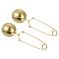 thumbnail image 1 of 2 Pcs Infuseur à Boules de Thé à Pression, Passoire à Thé, Or, 1 of 7