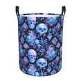 thumbnail image 1 of Fotbe Skull blue crystal flower Cesto de Ropa con Asas, Cesto Impermeable de Gran Capacidad, Bolsa de Lavado para Dormitorio, Cesto de Ropa con Ruedas y Asas-Small, 1 of 6