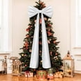 thumbnail image 7 of Extra Large Velvet Christmas Bow Tree Topper | 20x71 Inches Giant Xmas Decor for Home, Wreath, Wall, Backdrop, Wedding, Party, White, Bow, 7 of 7