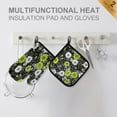 thumbnail image 4 of Yayeee Oven Mitts and Pot Holder Set of 2 Heat Resistant Kitchen Gloves Baking Hot Pad, White Flower Pattern, 4 of 5