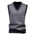 thumbnail image 3 of Chiccall Men's Sleeveless V Neck Pullover Sweater Slim Fit Casual British Style Stiped Sweater Vest, 3 of 5