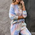 thumbnail image 2 of Ensemble de Pyjamas à Manches Longues Tie Dye pour Femmes, Vêtements de Nuit Décontractés, 2 of 4