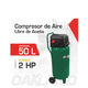thumbnail image 2 of Compresor De Aire Vertical Oakland 50l 2hp Libre De Aceite Verde Oscuro 60 Monofásica, 2 of 5