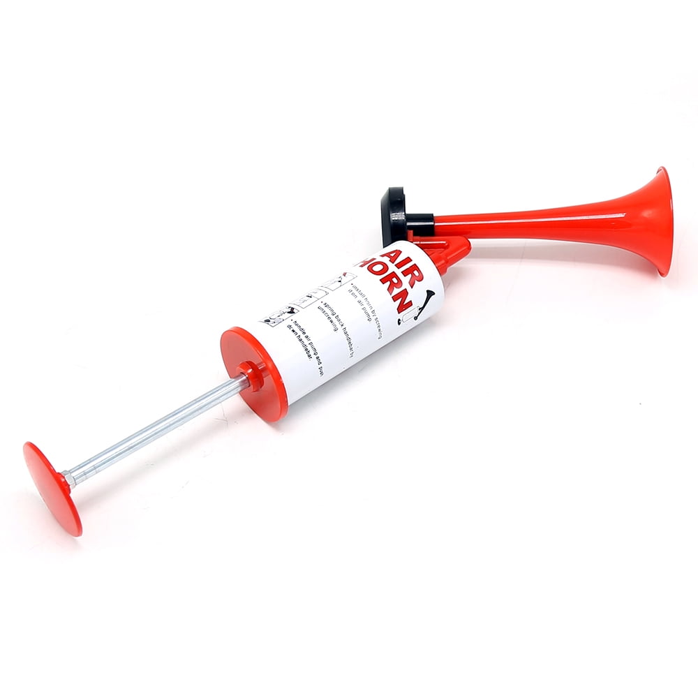 NUOBESTY Air Horn Pump Football Fan Horn Hand Push Pump Blast Speaker Cheer Leading Horns Noisemaker Trumpet Toys for Stadium Boating Game Match Red White