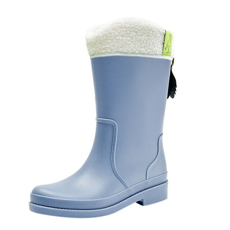 

Womens Shoes Rain Outside Kitchen Rubber Soft Bottom Comfy Middle Tube Rain Shoes