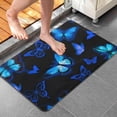 thumbnail image 4 of Black Blue Butterfly Pattern Bathroom Rugs Mat,Non Slip Microfiber Bathroom Rug,Rubber Backing,Soft Bathroom Mats for Bathroom Floor,Tub and Shower,20x32in(50x80cm), 4 of 5