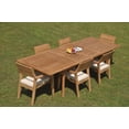 thumbnail image 5 of Grade-A Teak Dining Set: 6 Seater 7 Pc: 118" Double Extension Rectangle Table And 6 Vellore Stacking Arm Chairs Outdoor Patio WholesaleTeak #WMDSWVm, 5 of 5