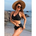 thumbnail image 4 of Set de bikini Blooming Jelly para mujer, cintura alta, control de barriga, 4 of 6