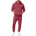 thumbnail image 2 of Men's Fall/Winter Hooded Sports Set, for Casual Training and Cold Weather Activities,Vermilion,2XL, 2 of 9