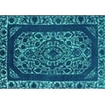 thumbnail image 1 of Ahgly Company Machine Washable Indoor Rectangle Oriental Turquoise Blue Industrial Area Rugs, 2' x 5', 1 of 4