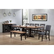 ECI Furniture Choices Dining Bench w/Acacia Finished Top, Black Oak