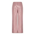 thumbnail image 3 of Xuyuer Women's Solid Sequin Casual Trousers - Sparkly Wide Leg Pants for Party Wear and Glamorous Evening Style, 3 of 6