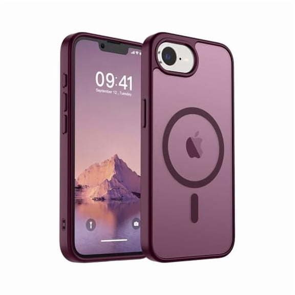 can Magnetic for iPhone 17e Case/iPhone 16e Case (Compatible with MagSafe)(Military Grade Drop Protection) Slim Translucent Matte Shockproof with Anti-Fingerprint Phone Case,Wine Red