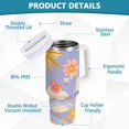 thumbnail image 2 of Yayeee 40oz Stainless Steel Tumbler with Handle Double Insulated Bottle, Purple Clouds, 2 of 8