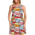 thumbnail image 1 of Disketp Cute Cars para Vestido sin Mangas para Mujeres, Vestidos de Verano para Mujeres, Casual y Holgado para la Playa, 1 of 7