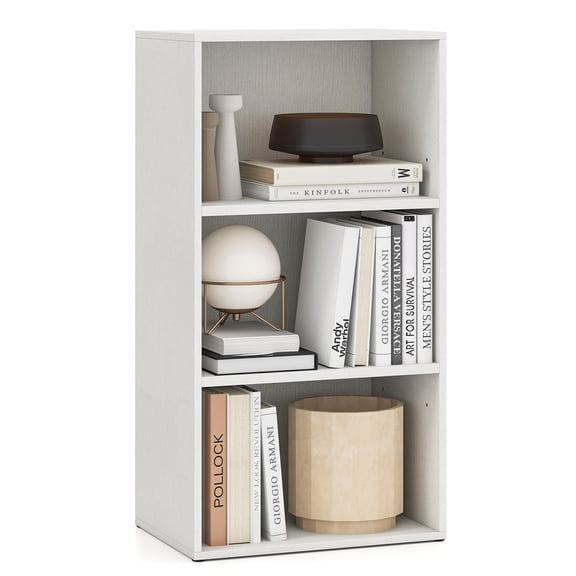 Gymax 3-Tier Cube Bookcase Modern Open Bookshelf w/ Adjustable Shelves