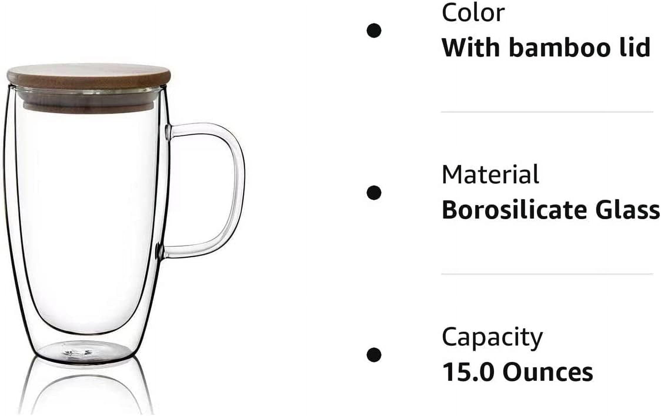 2-Pack 15 Oz Double Walled Glass Coffee Mugs with Handle,Large Insulated  Layer Coffee Cups,Clear Borosilicate Mugs,Perfect for  Cappuccino,Tea,Latte,Espresso,Hot Beverage,Wine,Microwave Safe - Yahoo  Shopping
