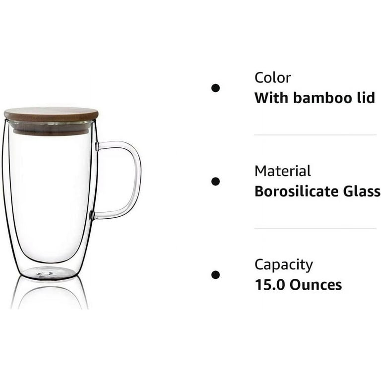Double Walled Glass Coffee Cups, Cappuccino Cups, Heat Resistant Insulated  Clear Glass Mug, Espresso Cups for Tea, Juice Style B 
