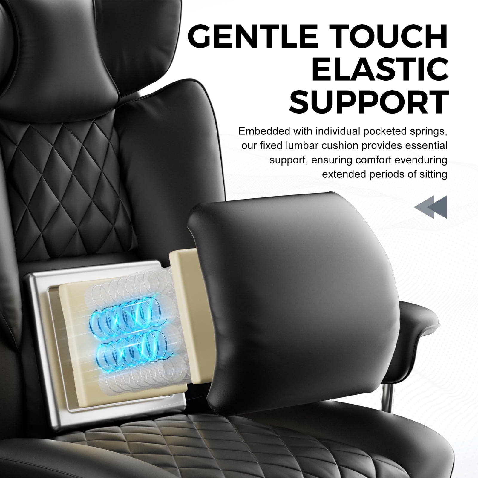 EXRACING Ergonomic Big and Tall PU Leather Gaming Chair with Footrest, Black