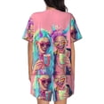 thumbnail image 4 of Womens Pajama Sets With Pocket, Hip Hop People No.108 Lounge Sets Short Sleeve Sleepwear PJ Sets for Women, 4 of 6