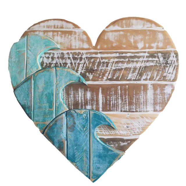 Mural De Corazón Decoración De Interiores Colgante En Forma De Corazón Amor Madera Colgante De Madera Con Patrón De Onda Para La Decoración De La Habitación De La Oficina matsuzay HA018472-00