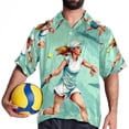 thumbnail image 4 of Tennis Men's Short Sleeve Beach Shirts Poplin Spread Collar Tops Casual Printed Button Down Summer Unisex, 4 of 6