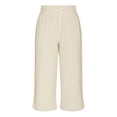 thumbnail image 6 of Womens Wide Leg Yoga Pants High Waisted Cropped with Pockets,Soft Beige Workout Pants for Yoga Pilates & Lounge,Size XL, 6 of 8